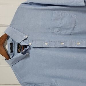 Vintage Men's Light Blue Button-Down Oxford